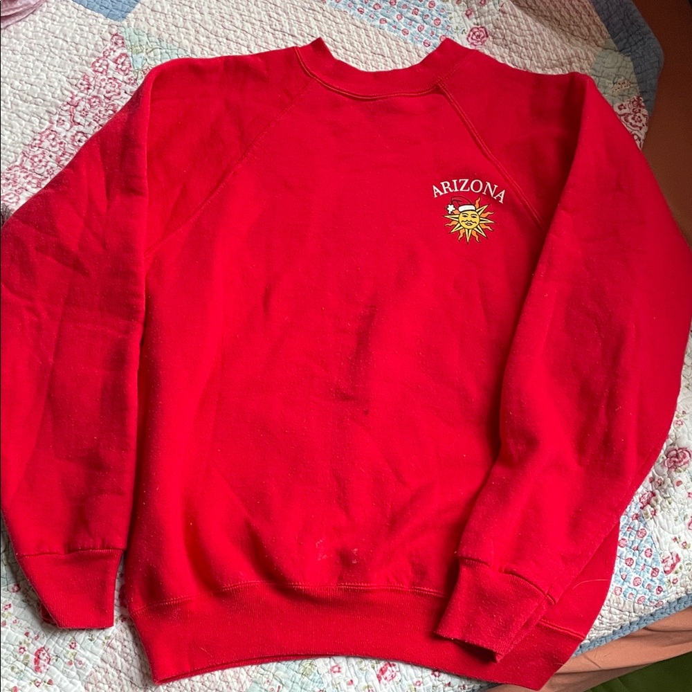 Unique Vintage soft Arizona Christmas Red Crewneck Sweater